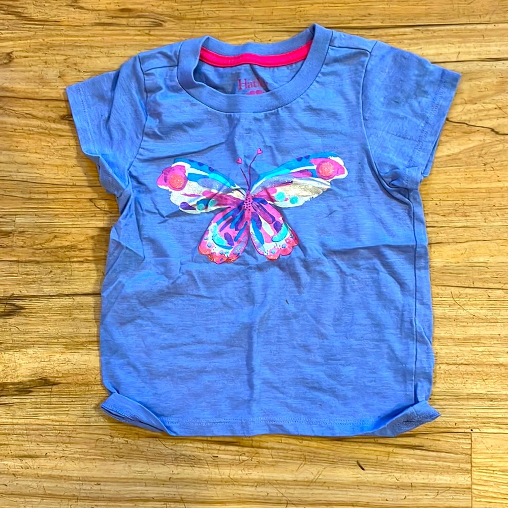 Hatley 4T butterfly tshirt 100% cotton